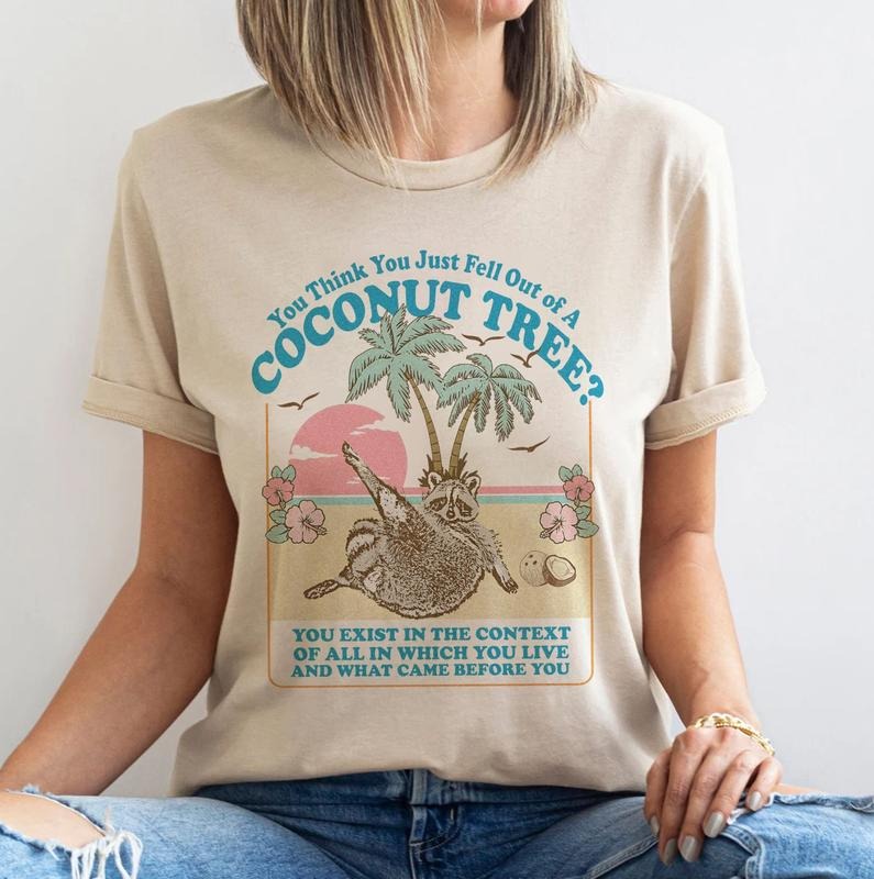 Kamala Coconut Tree T-shirt - Fitted Short Sleeve Graphic Tee for Womenswear Top Underwear