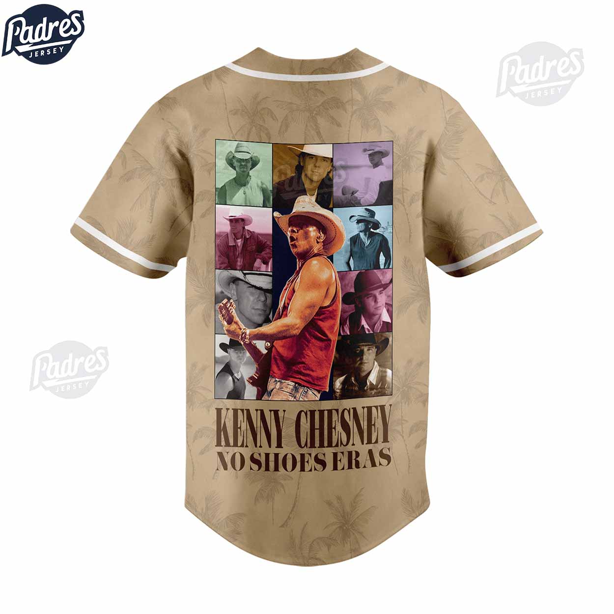 Kenny Chesney No Shoes Eras Custom Baseball Jersey For Fans - Padres Jersey Oasis: Elevate Your Baseball Style... (Image 3)