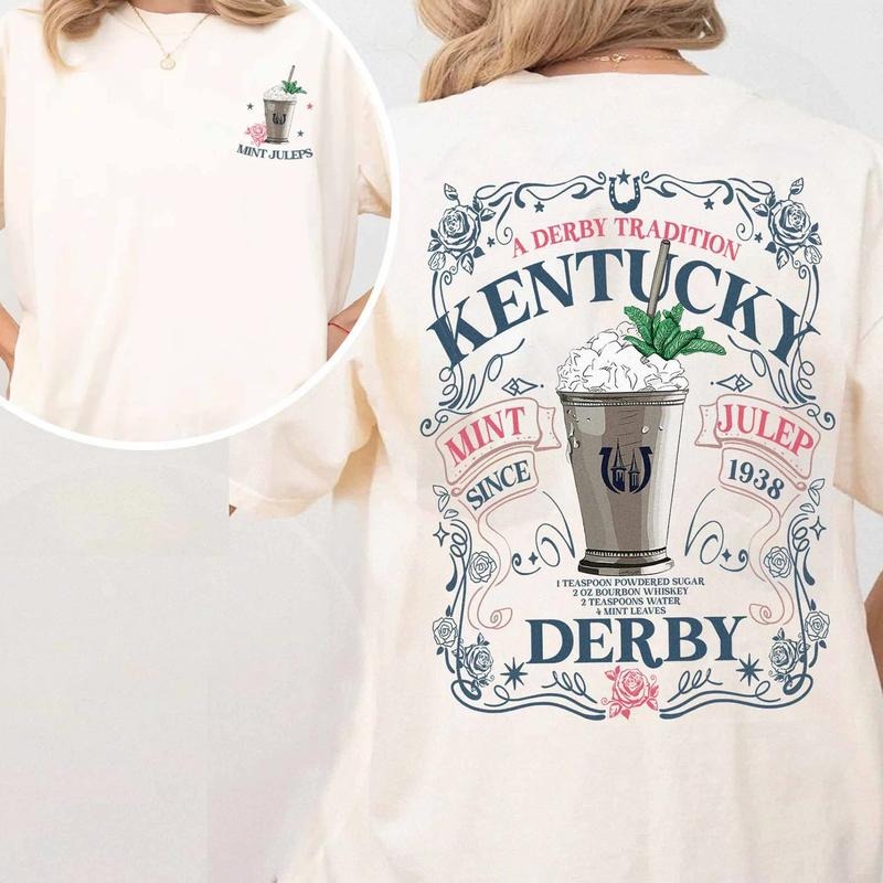 Kentucky Derby Mint Juleps Tradition Drink Shirt, Comfort Colors T Shirt, Run For The Roses, KY Mint Juleps Recipe, KY Derby Celebrating 150 Years, KY Horse Racing
