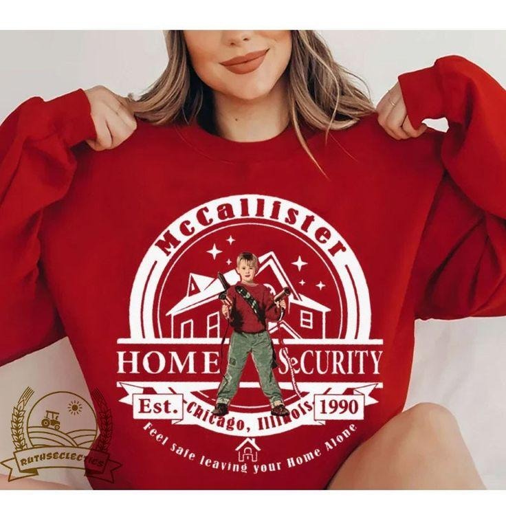 Kevin McCal-lister Home Security Sweatshirt, Christmas 90s Movie , Kevin Christmas Sweater, Funny Kevin Home Sweatshirt, Xmas Gifts