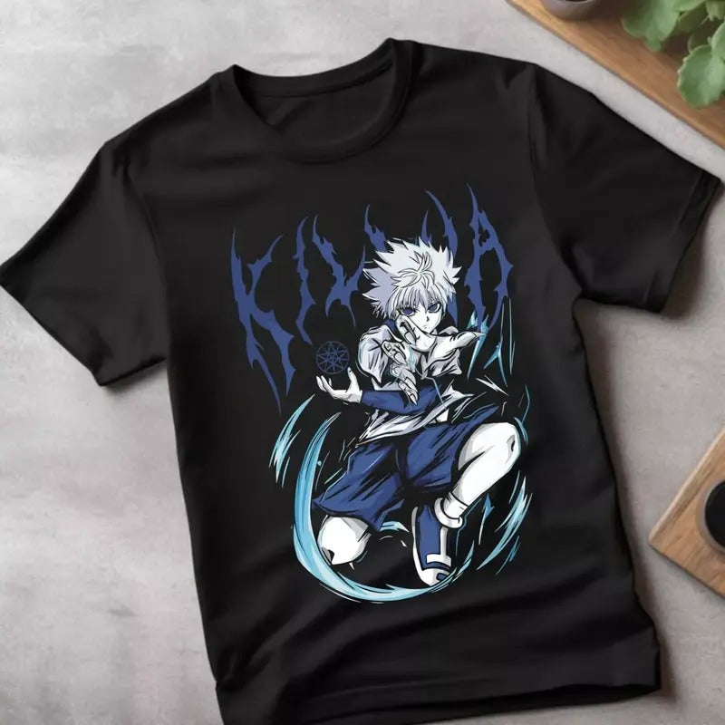 Killua Shirt Hunter X Hunter Tshirt HXH T-Shirt Gon Anime Hisoka Meruem Hisoka style 02