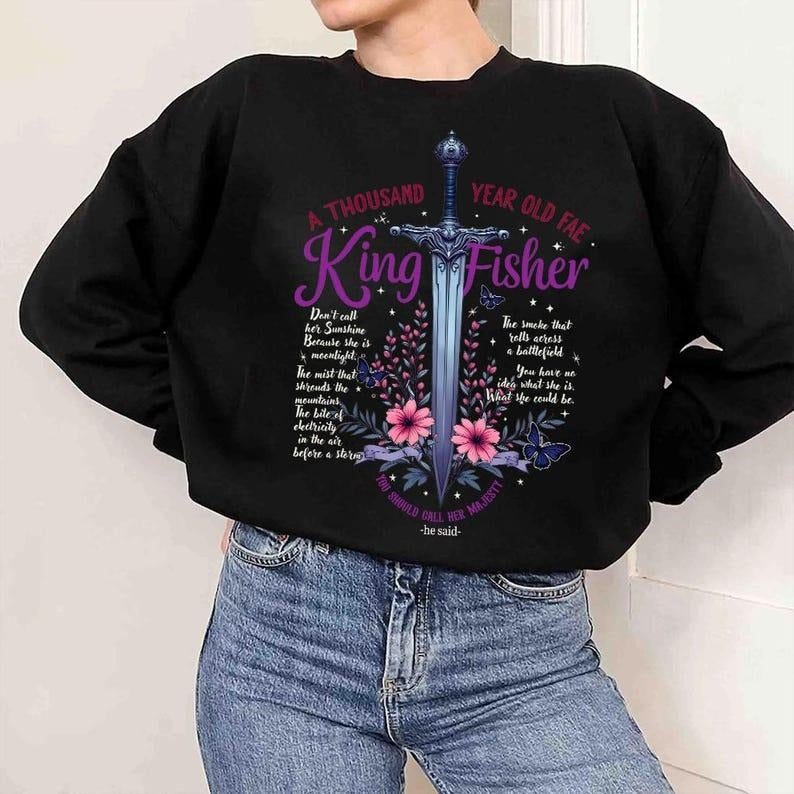 Kingfisher Sweatshirt For Fan, Little Osha Fantasy Romance Apparel, Quicksilver Callie Hart Shirt, Merch Gift for Book Lovers, Bookish Shirt