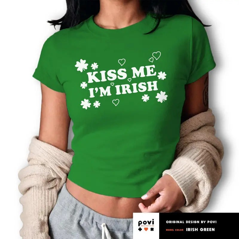 Kiss Me I'm Irish Baby Tee, St. Patrick's Day Shirt, St. Paddy's Baby Tee