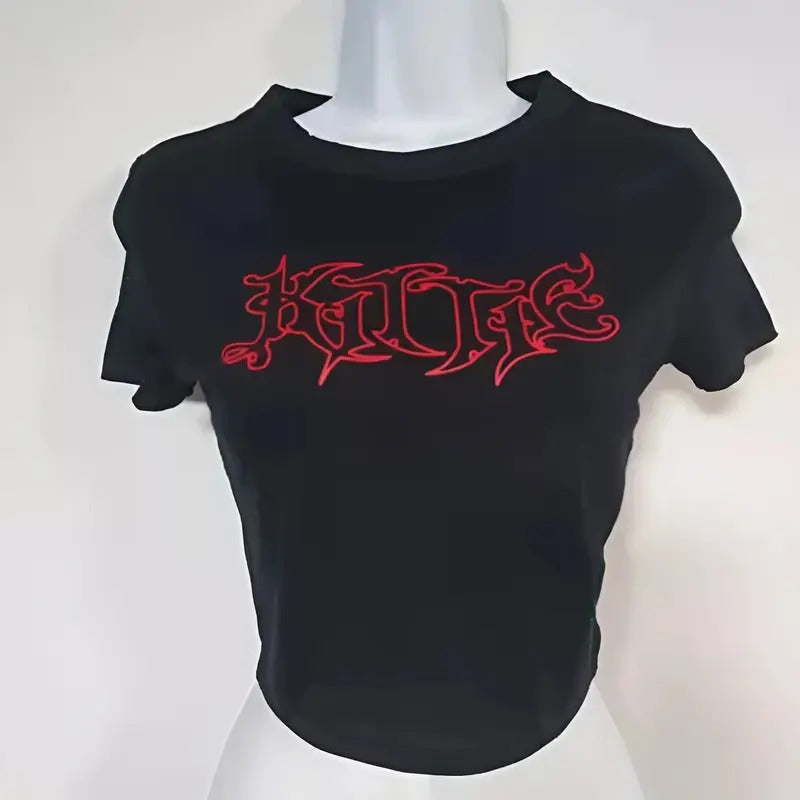 Kittie band baby tee kittie shirt kittie cropped shirt