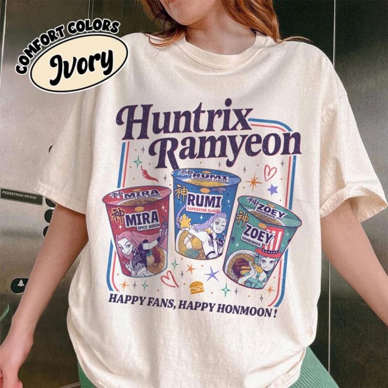 Kpop Demon Hunters Ramyeon Shirt, Demon Hunter Movie Inspired Noodle T shirt, Cool Korea Inspired Apparel