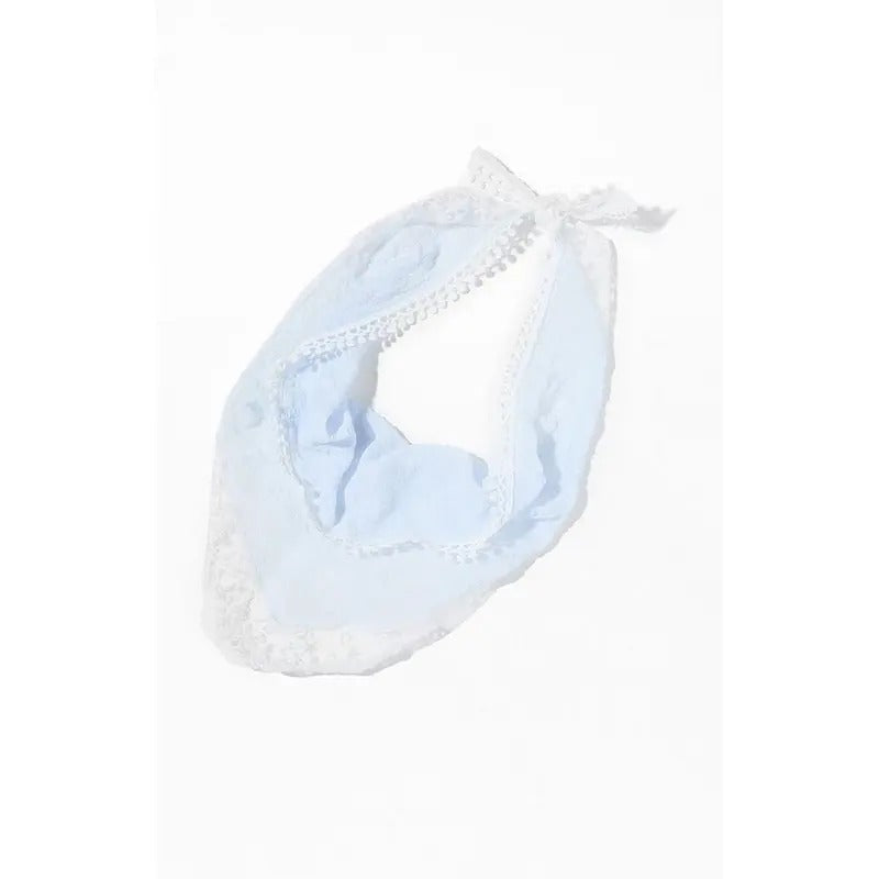 LA Hearts Women's Blue Gauze Lace Trim Headband