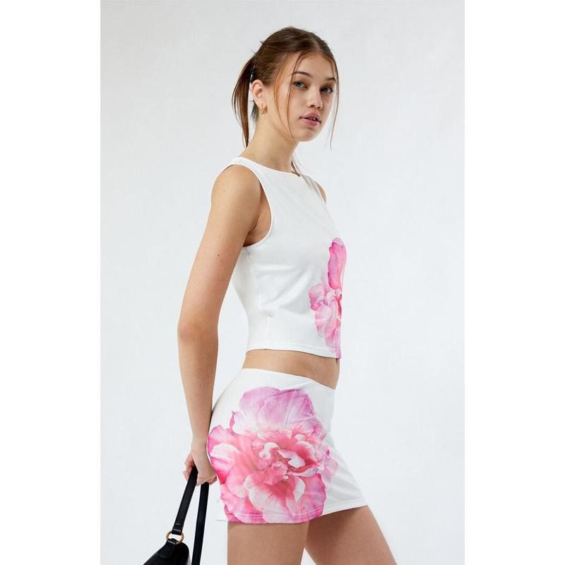 LA Hearts Women's Floral Mesh Mini Skirt - Multicolor