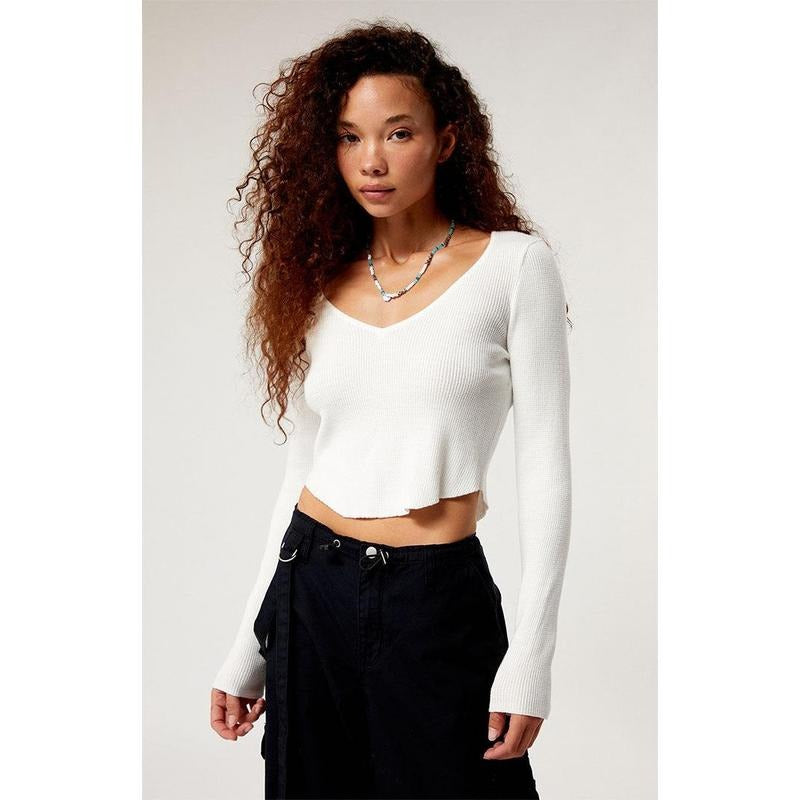 LA Hearts Women's Woodland V-Neck Sweater