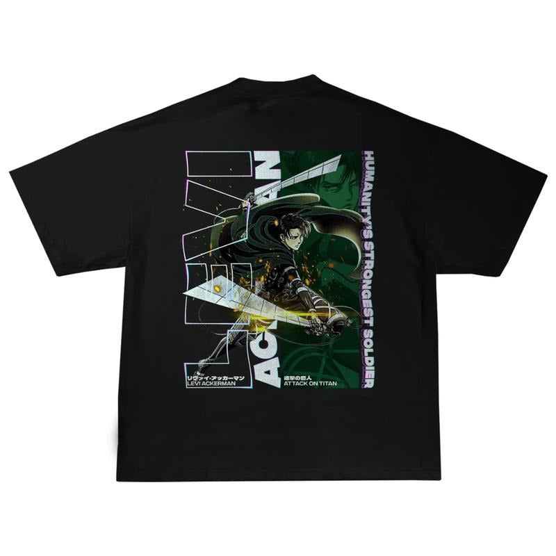 LEVI ACKERMAN VINTAGE T-SHIRT, ATTACK ON TITAN SHirt, ATTACK ON TITAN Shirt, ATTACK ON TITAN Merch, Anime Shirt, Vintage Graphic Tee, Anime Graphic Tee, gift For fan Top Menswear