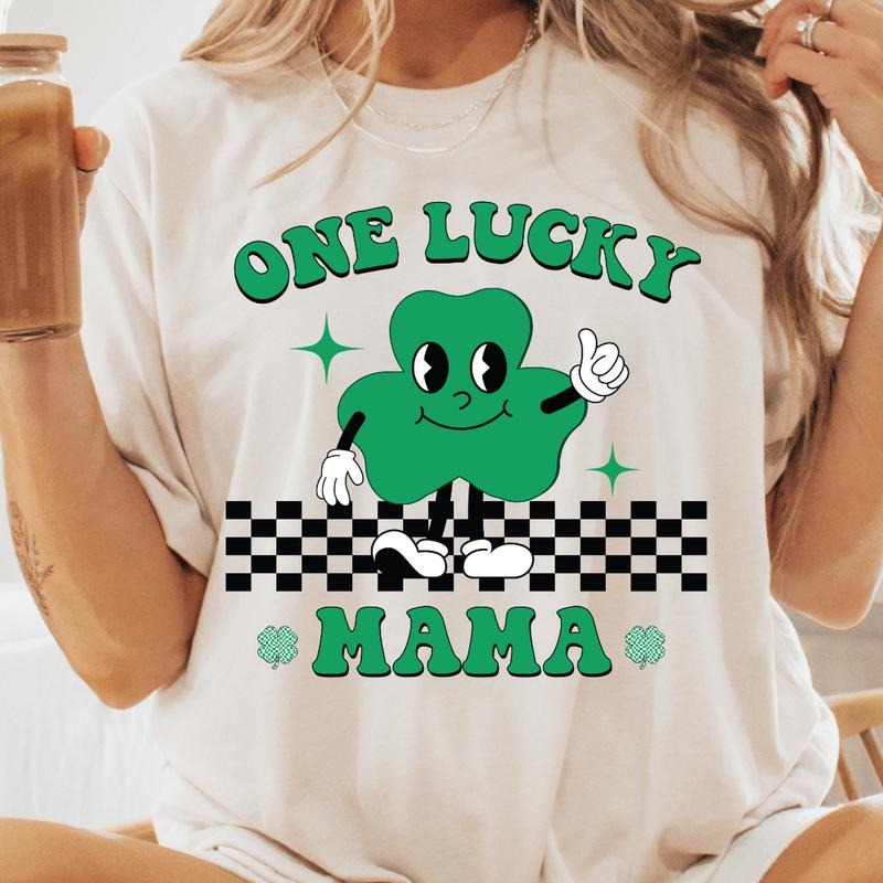 LUCKY MAMA SHIRT (COMFORT COLORS T-SHIRT, CASUAL SHIRT UNISEX, HOLIDAY SHIRT, ST. PATTYS DAY) Comfortable Fit