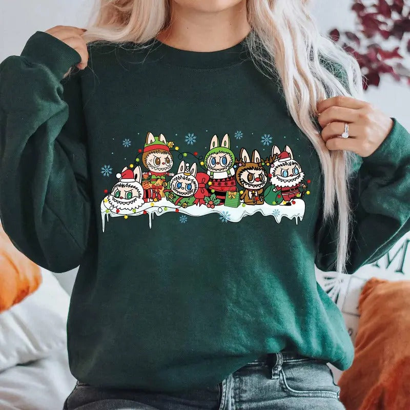 Labubu Christmas Shirt Labubu Christmas Gift Labubu Monster Holiday Season Shirt Labubu Lover Shirt Merry Xmas Shirt Cute Xmas Gift