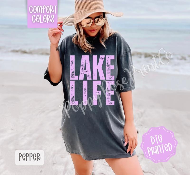 Lake Life Comfort Colors Shirt, Cute Summer Tshirt, Trendy Beach Tee, Gift for Her