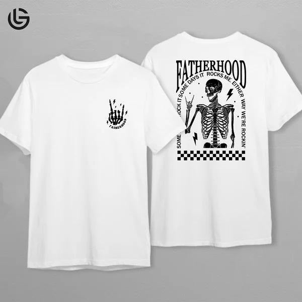 Latarshia Grant Store Fatherhood Shirt Funny Skeleton Dad Tee Rocker Retro Cool Daddy Gift For Husband Fathers Day...