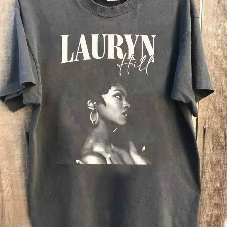Lauryn Hill 90s Graphic Shirt, Concert 2024 for Men Women Unisex Tshirt KH5015 Cotton Menswear Cotton Menswear T-Shirt Top