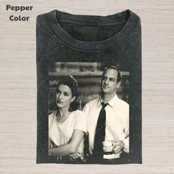 Law And Order Vintage Graphic Tee, Elliot Stabler And Olivia Benson T-Shirt, Movies Tee, Unisex Meme Cringe Funny Dumb Shirt, Menswear Womenswear Streetwear