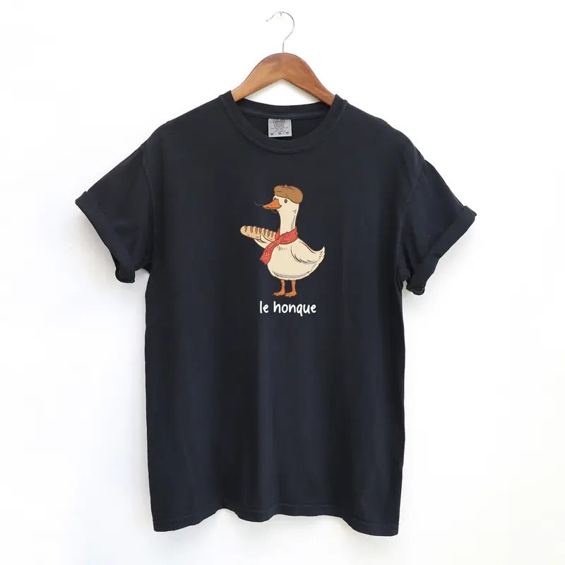 Le Honque Goose Tshirt, Funny Silly Goose Comfort Colors Shirt, French Goose Shirt Fit Top