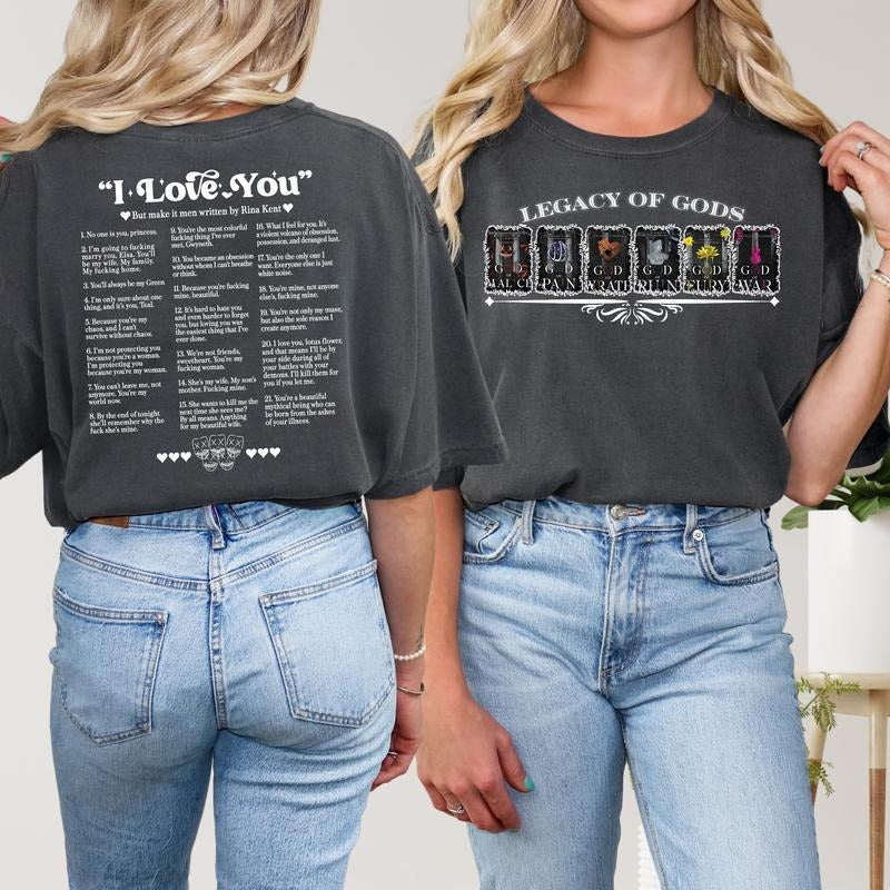 Legacy of God's T-Shirt, The Heathens Sweatshirt, I Love You Hoodie, Dark Romance Tee, Spicy Book Sweater, Smut Merch