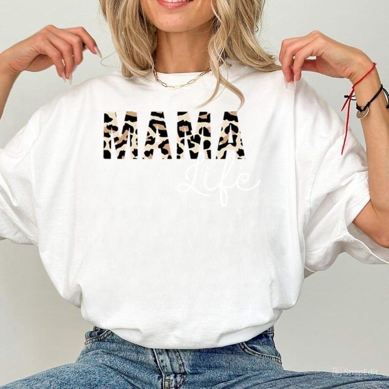 Leopard Mom Shirt, Mom life Shirt, Leopard Shirts, Mom Life Tshirts, New Mom Shirt, Mom Shirt, Mama Clothing, Mama Apparel, Mom gift