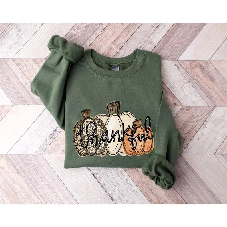 Leopard Pumpkin Sweatshirt,Pumpkin Season Sweater,Thanksgiving Tshirt,Halloween Shirt,Fall Apparel,Autumn Hoodie,Thanksgiving Gifts Menswear Tops