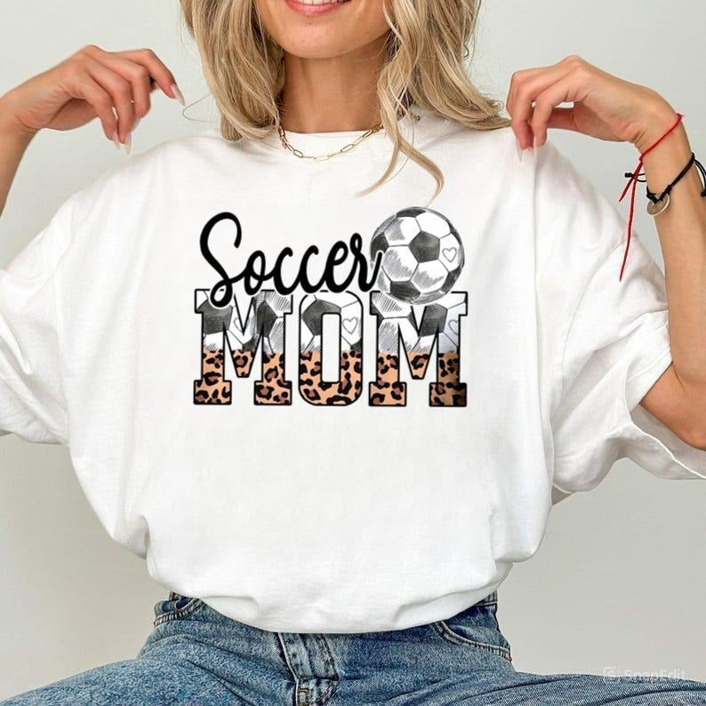 Leopard Soccer Mom Bleached Shirt Bleached shirts sublimated shirts Girl Mom shirtsGifts Mom Shirts Mom LIfe Hoodie,...