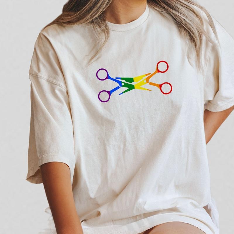 Lesbian Pride Shirt, Comfort Shirt Scissors, Unisex Soft Fabric Short Sleeve Tee LGBTQ, Flag Lessbian Shirt, LGBTQ Gift, Progress Pride Shirt, LGBTQ Ally Shirt, Lesbian T-Shirts, Gay Pride, You Belong Tshirt, Funny Queer Tee, Women Top