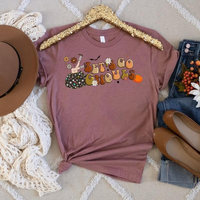 Let's Go Ghouls Shirt Western Halloween Shirt Halloween Bach Party Halloween Bridal Tshirt Halloween Bride Tee Vintage Halloween Shirt TK43GN