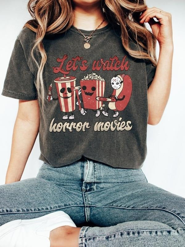 Let's Watch Horror Movies Shirt, Horror Movies Tee, Scary Movie Shirt, Horror Shirt, Halloween Shirt, Halloween Gifts