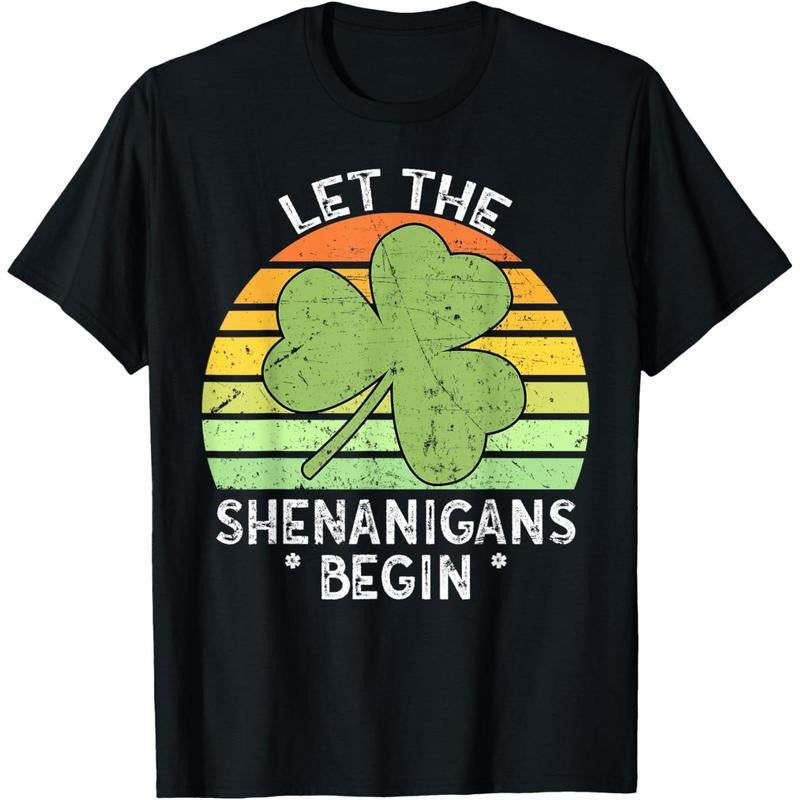 Let the Shenanigans Begin Vintage Saint Patricks Day T-Shirt made in USA