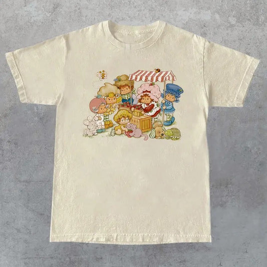 Life Is Delicious Shirt, Vintage Strawberry Shirt, Strawberry Shortcake Graphic Tee, Retro Cartoon Tshirt, Y2K Shirt Comfort Cotton