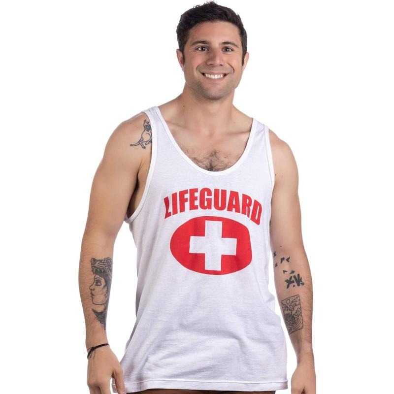 Lifeguard | White Adult Professional Lifeguarding Uniform Fitted Unisex Men Women Tank Top