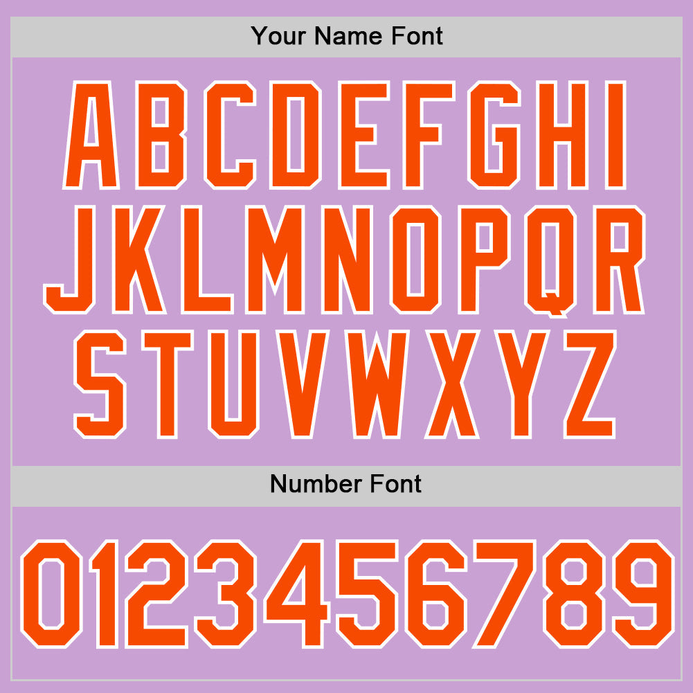 Custom Light Purple Orange-White Authentic Baseball Jersey