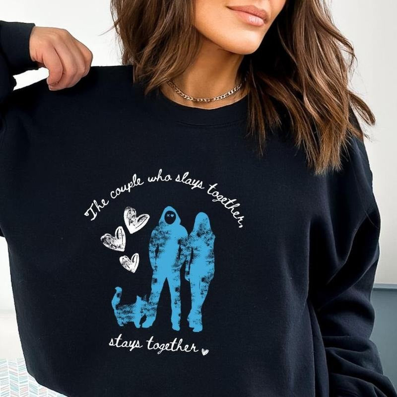 Lights Out Book Sweatshirt, Navessa Allen Hoodie, A Couple Who Slays Together Stays Together Shirt, Book Merch, Dark Romance Unisex Soft Comfort Crewneck Pullover Long Sleeves Graphic Fabric Sweater