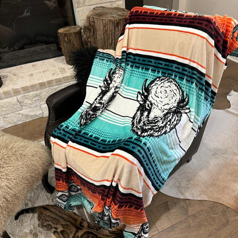 Lightweight Ruby Buffalo Throw Blanket 60"x80"
