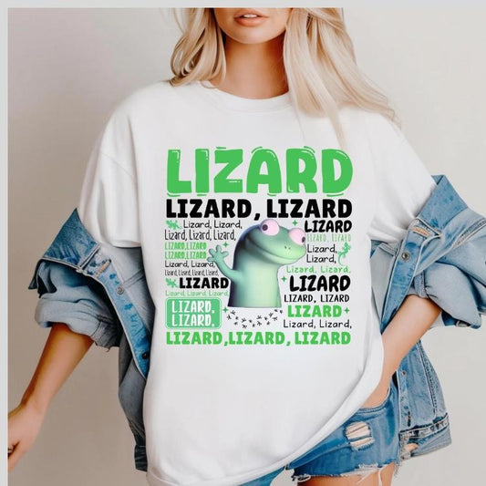 Lizard Lizard Lizard Shirt, Meme Tee, Funny Weirdcore Y2k Aesthetic Gift, Gift for Women for Men, Y2k, Back to School, Casual Top Unisex