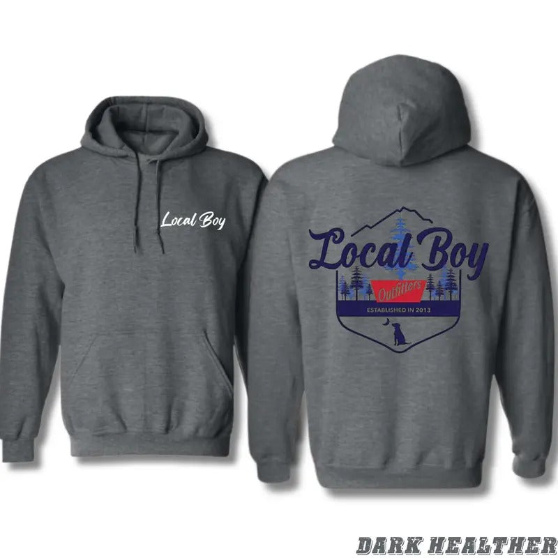 Local Boy Outfitters Hoodie - Mountain Wilderness Graphic for Outdoor Explorers, Unisex Hoodie Perfect for Adventurers and Nature Enthusiasts, Comfortable and Stylish for Hiking and Casual Wear