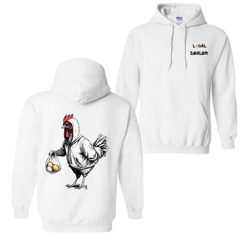 Local Dealer Hoodie Featuring Bold Rooster Graphics, Perfect for Fans of Unique and Humorous Designs T-Shirts, Sweatshirt