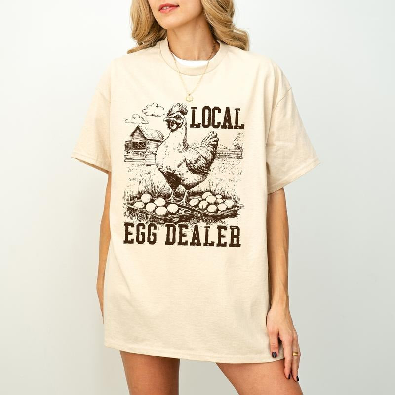 Local Egg Dealer Shirt Sweatshirt Hoodie, Retro Funny Chicken Shirt, Funny Easter png, Trendy Chicken Lover Shirt, Chicken Lady Shirt, Farmhouse Chicken Shirt
