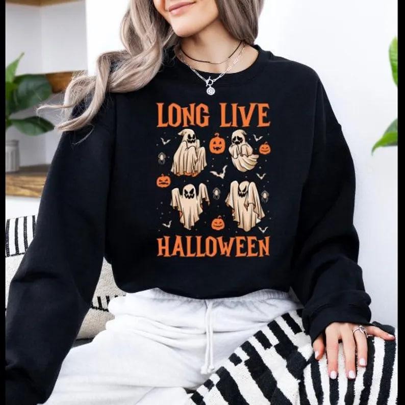 Long Live Halloween Sweatshirt, Spooky Sweatshirt, Halloween Shirt, Halloween Ghost Shirt, Ghost Sweatshirt, Halloween Sweatshirt, Fall Sweatshirt