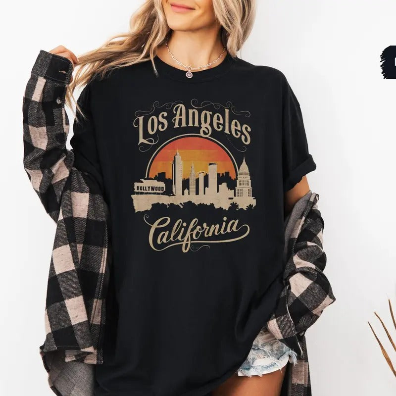 Los Angeles Comfort Colors Shirt Hollywood Tshirt California T Shirt Vacation Tee Los Angeles Apparel Los Angeles Souvenir Vacation Gifts