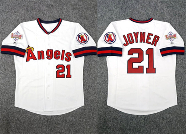 Los Angeles Angels #21 Wally Joyner White 1989 All Star Stitched Home Jersey