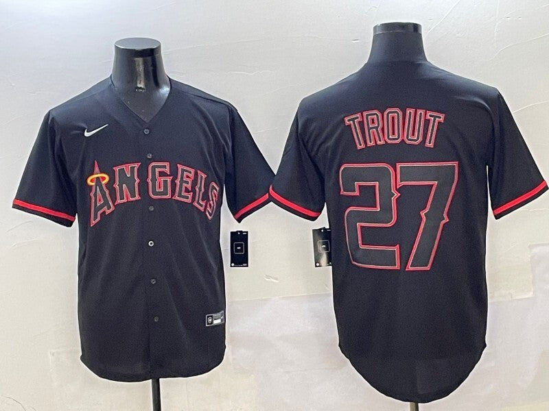 Los Angeles Angels #27 Mike Trout Angels 27# Lights Out Adult