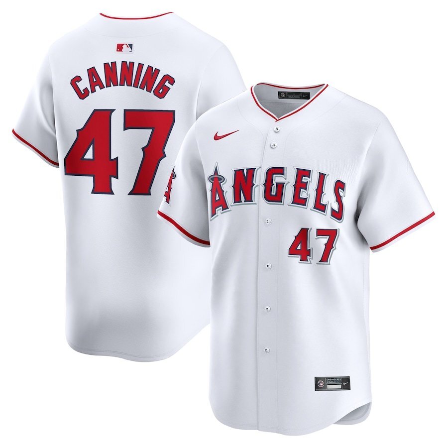 Los Angeles Angels #47 Griffin Canning Home Limited Player Jersey - White Style 1