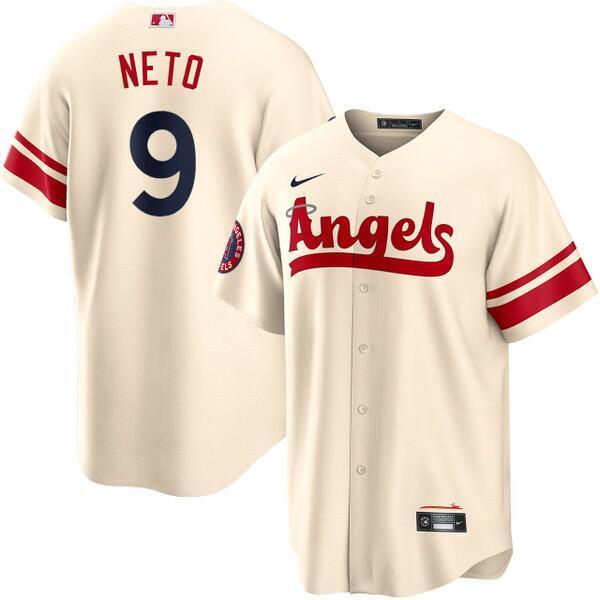 Los Angeles Angels #9 Zach Neto Cream City Connect Cool Base Stitched Jersey