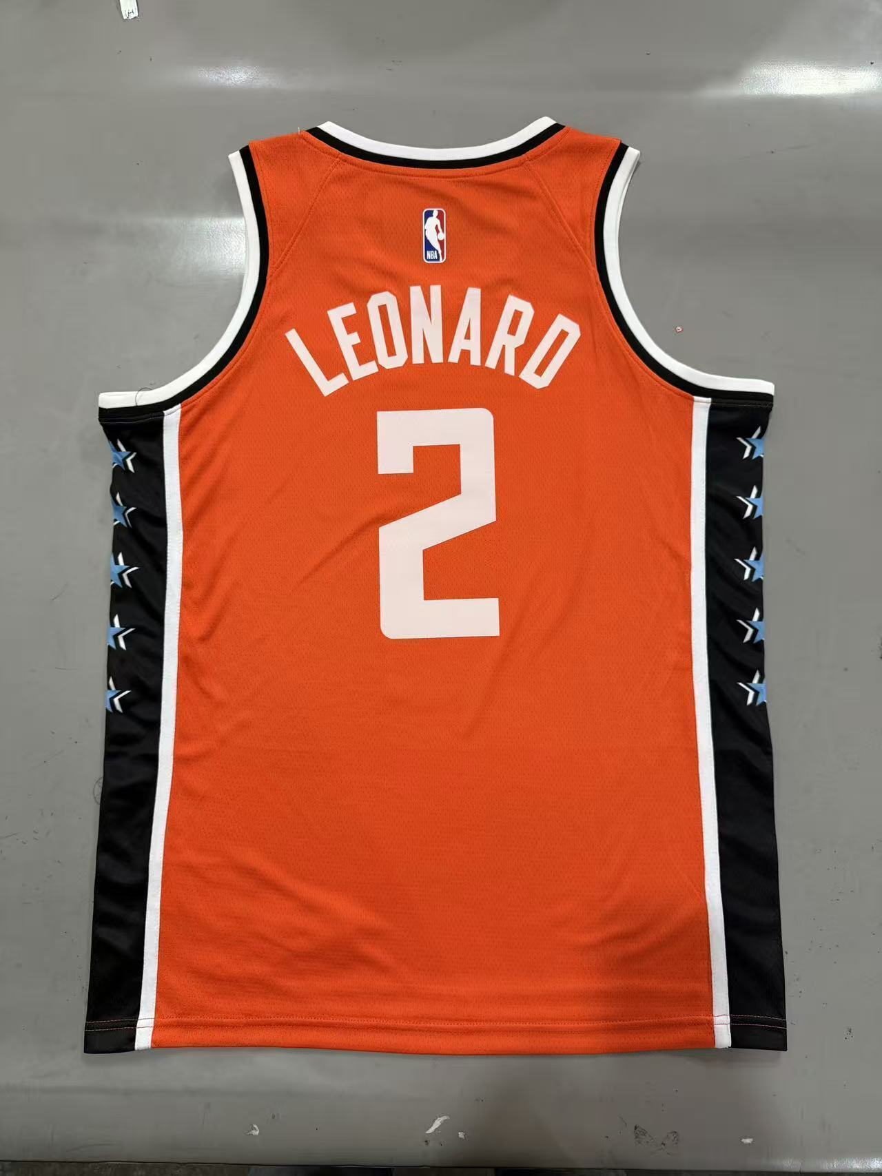 Los Angeles Clippers #2 Kawhi Leonard 26 Season Clippers Team City Orange Red Style 1