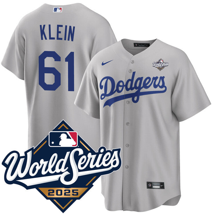 Los Angeles Dodgers #61 Will Klein Alternate 2025 Road World Series Jersey