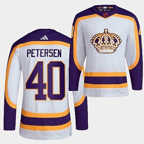 Los Angeles Kings #40 cal-petersen-2022 white-reverse-retro-2.0-authentic-primegreen-jersey