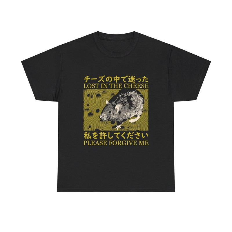 Lost in the Cheese Japanese Rat T-Shirt