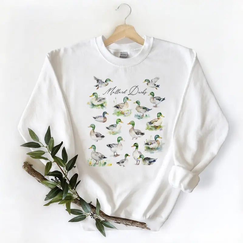 Lots of cute little mallard ducks with latest design for hunters Sweaters Cotton, Hunting Season shirt Hoodie Sweatshirt Womenswear