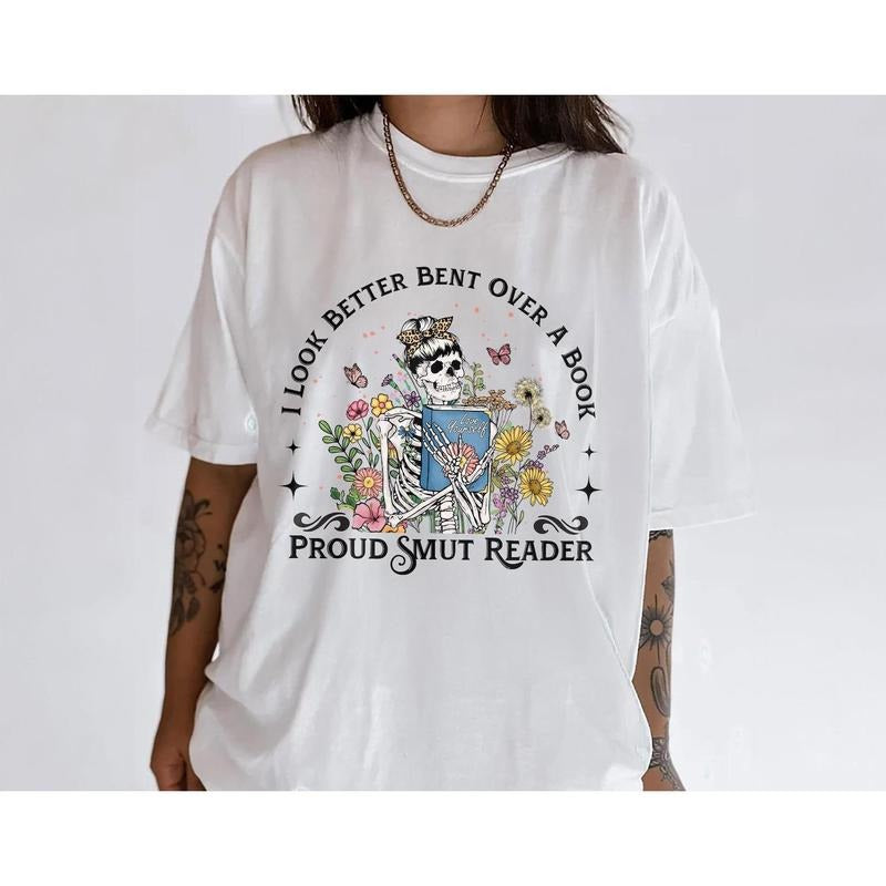Love Yourself Skeleton Reading Shirt, Floral Skull Book Lover Tee, Aesthetic Gothic Vintage Skeleton Outfit, Spooky Self Love Graphic Shirt