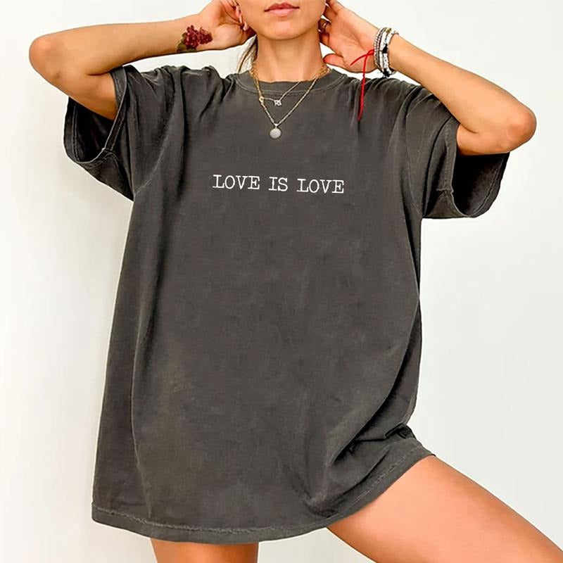Love is Love Shirt, Pride Shirt, LGBTQ Support Tee, Love is Love T Shirt, LGBT Gift, Social Justice Shirt, Gay Pride Shirt, Lesbian Tee, Trans Rights Top, LGBTQ Pride Month Outfits, Inspirational Women Tops, Oversized Womenswear, Comfort Casual Menswear